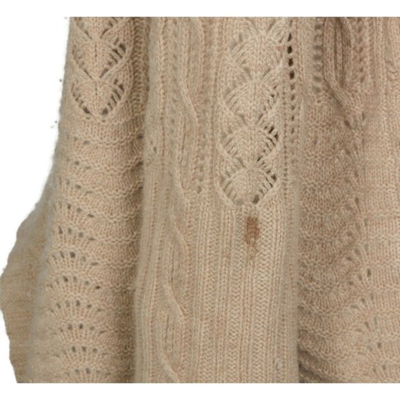 Calypso 100% Cashmere Long Cardigan Almond Brown Sweater Womens S/M (blemish)936 - Picture 7 of 8